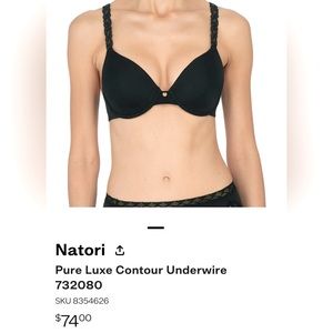 NWOT . . .  Natori Pure Luxe Contour Underwire Bra  |  Black